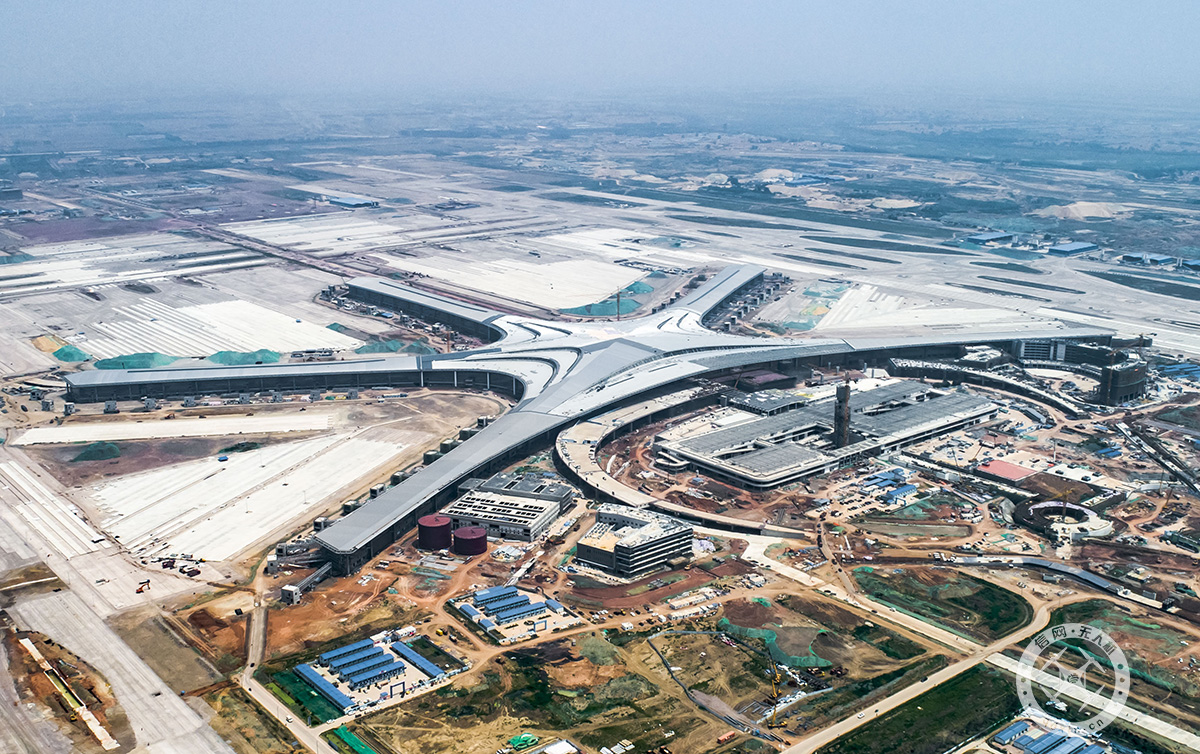 青岛新机场有新进展 高空俯瞰宛如未来大片
