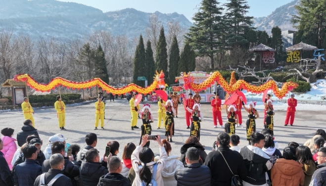 春节假期，青岛森林野生动物世界人气旺