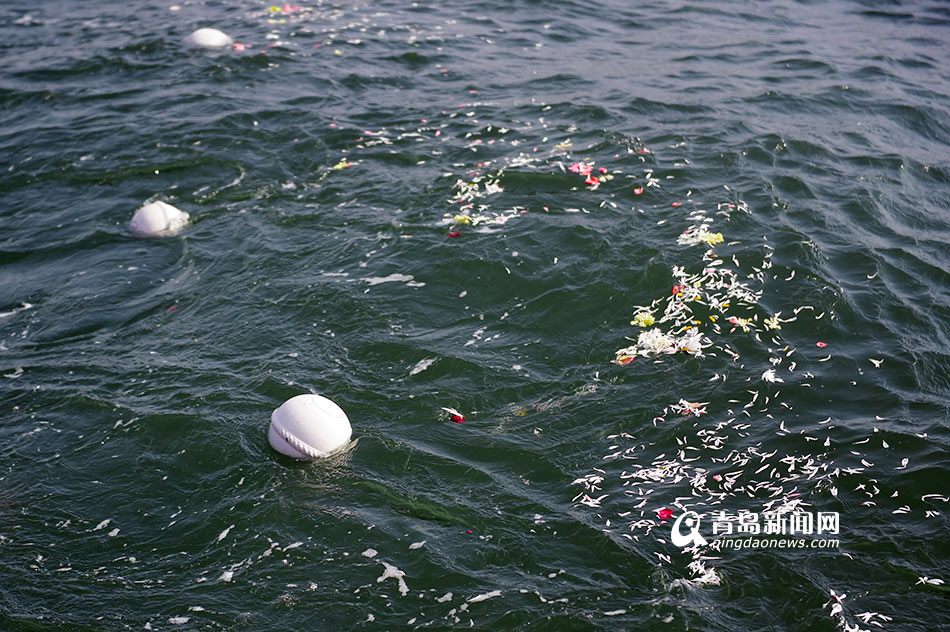 高清：青岛举行春季海葬 716名逝者长眠大海