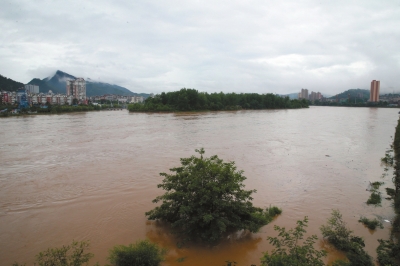 江西省九江市修水县遭暴雨袭击，致该县城区西门坑口等地出现内涝。新华社发