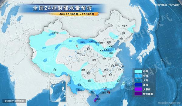 中国主降水区域集中南北两端 