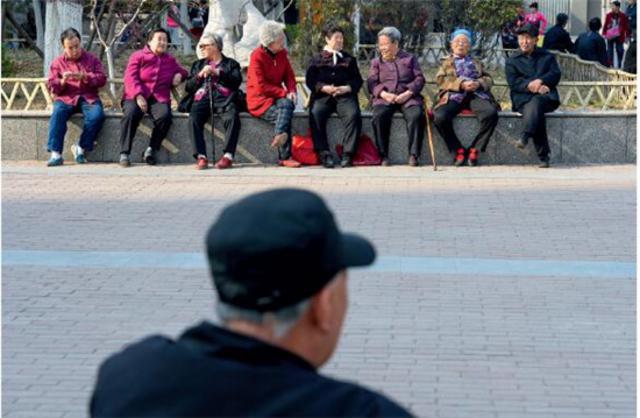 2016年3月31日，河北省石家庄市，一名老人在公园长椅上休息阅读刊物。CFP