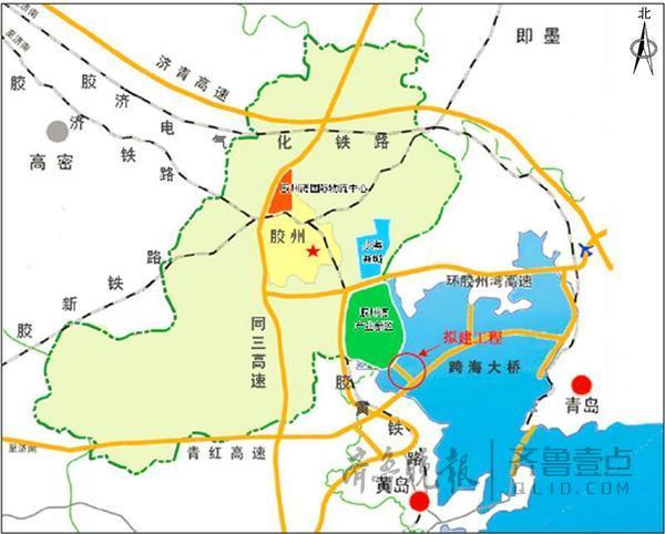 胶州湾大桥拟建胶州连接线 起点在胶州湾产业基地