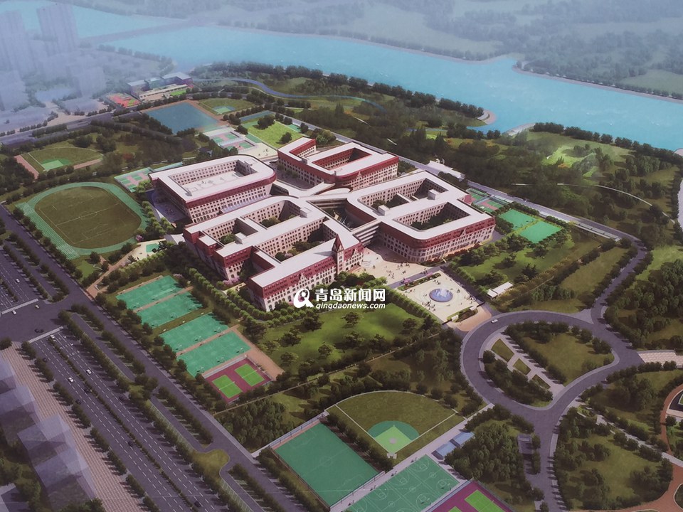 高清:市民健身中心和青岛中学主体全封顶