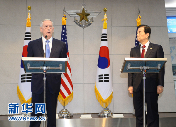 韩美防长称将按计划年内部署“萨德”反导系统