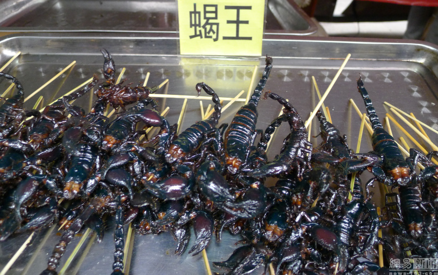 青岛现重口味昆虫宴 蜘蛛蜈蚣蝎子等被油炸