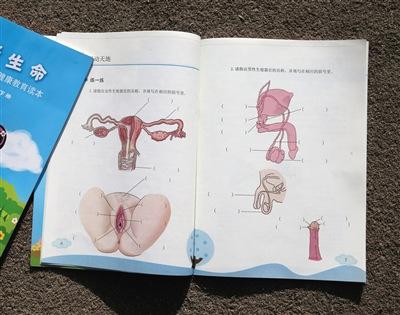 有人认为，儿童性教材中出现性器官的图片和词汇尺度过大。新京报记者 王远征 摄
