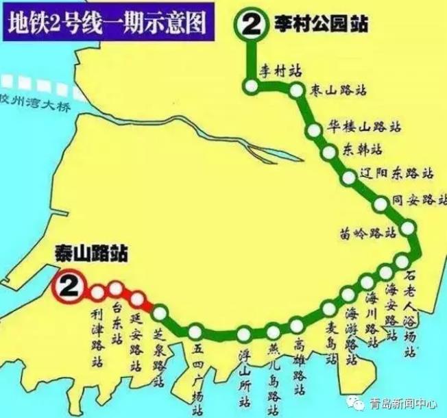 地铁2号线东段年底试运营 轨道交通串起大青岛