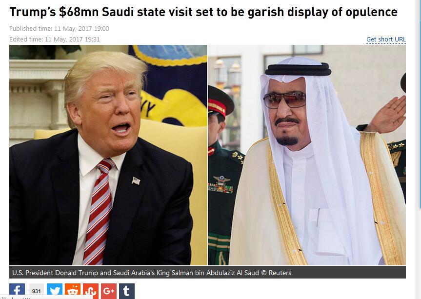 沙特花费4.72亿元启动最盛大活动迎特朗普访问