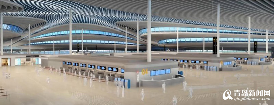 青岛新机场进展探访 行李处理系统开建