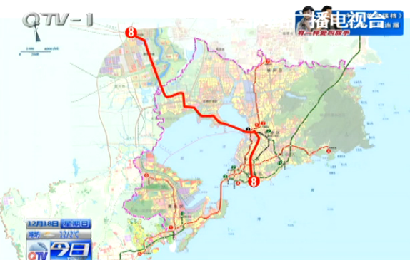青岛目前四条地铁在建 远景规划18条线路