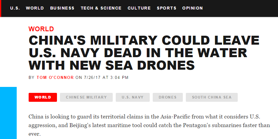 中国这款装置吓坏西方 被称可让美海军死在水里