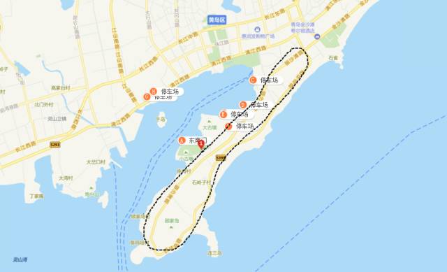 银沙滩路上唐岛湾公园