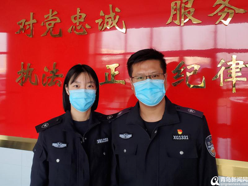 胶州公安局辅警伉俪:"疫"来一同战 "疫"退一起归