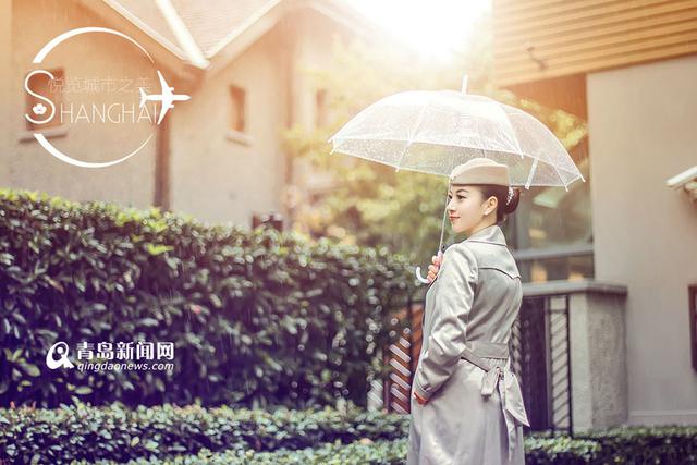 青航空姐推上海城市大片 尽显魔都风情