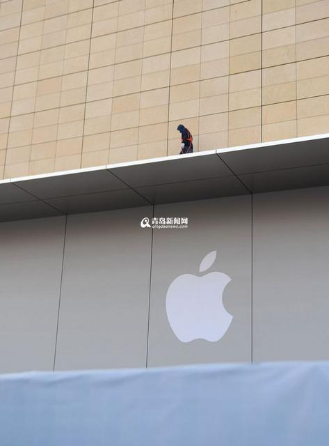 青岛苹果直营店何时开? 记者探访装修已近尾声