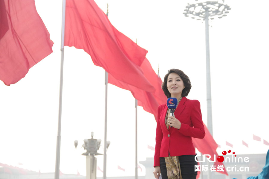 晒晒那些抢镜的两会记者：亮丽的风景(组图)