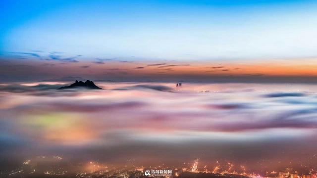 200米高空俯拍云雾青岛 治愈系美图养眼