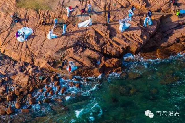 高清:飞越青岛看海湾 湾岬相连显别样风情