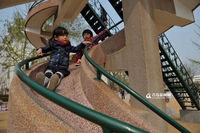 沧口大滑梯整修完工 修旧如旧重现风采(组图)