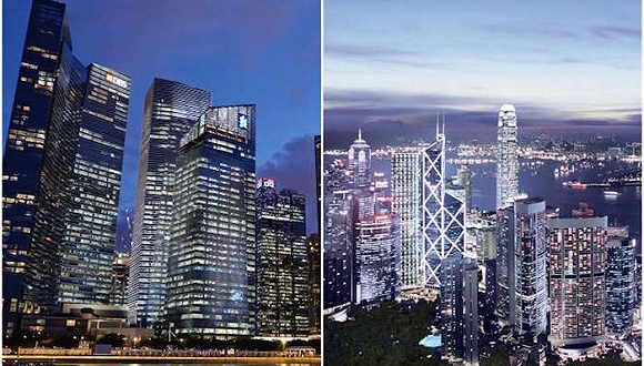 新加坡（左）和香港（右）
