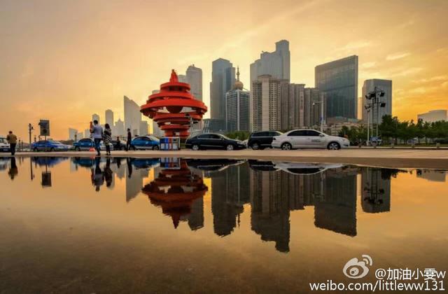 组图:如梦似幻!雨后青岛连倒影都美得不可思议