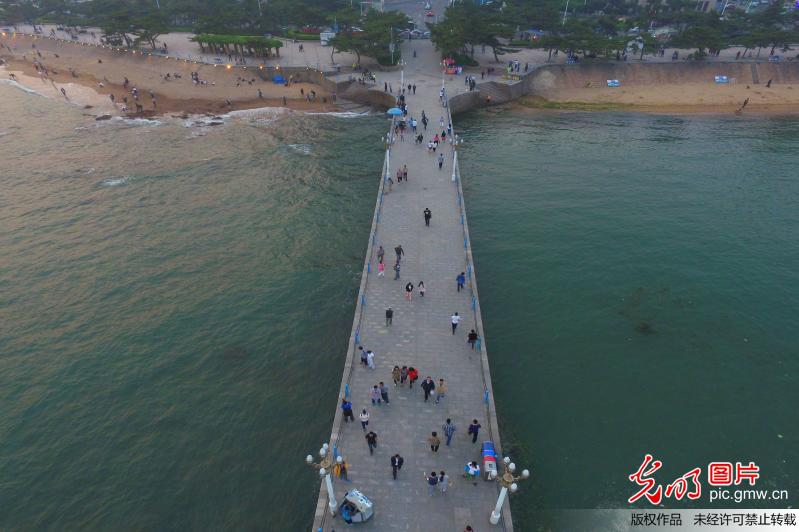 组图:上帝视角看栈桥超震撼 形如射向海中利箭