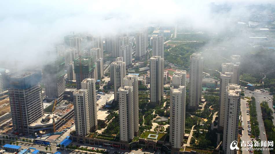 高清:唐岛湾现平流雾景观 