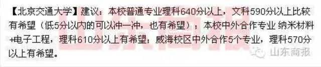 各大学预估录取线 看看你的孩子能上哪所大学？