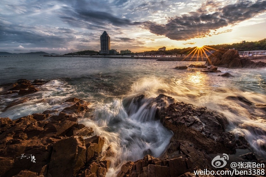 高清：慢速快门下的青岛海景 壮美缥缈犹如仙境