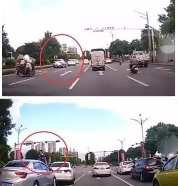 司机变道被追尾后
