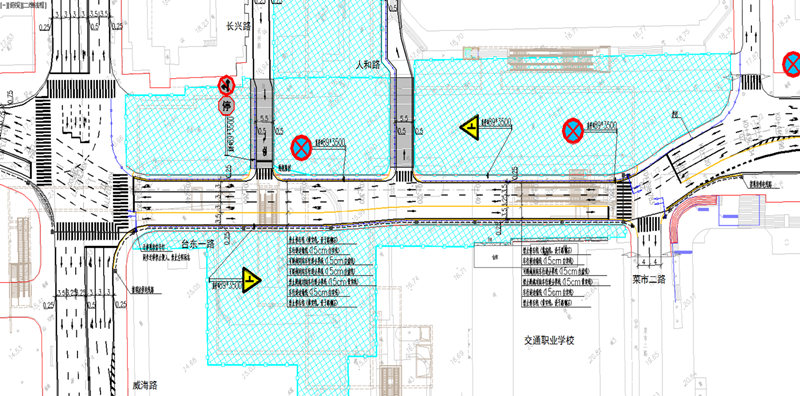 地铁2号线台东站施工 台东一路修建调流辅路(图)