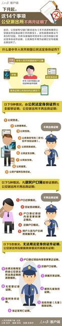 公安部：派出所下月起不再出具14个事项证明