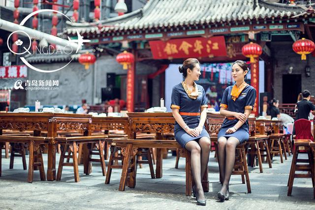高清：空姐空少合拍青岛大片 人美景美颜值爆表