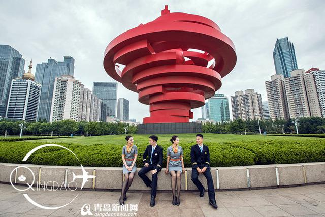 高清：空姐空少合拍青岛大片 人美景美颜值爆表
