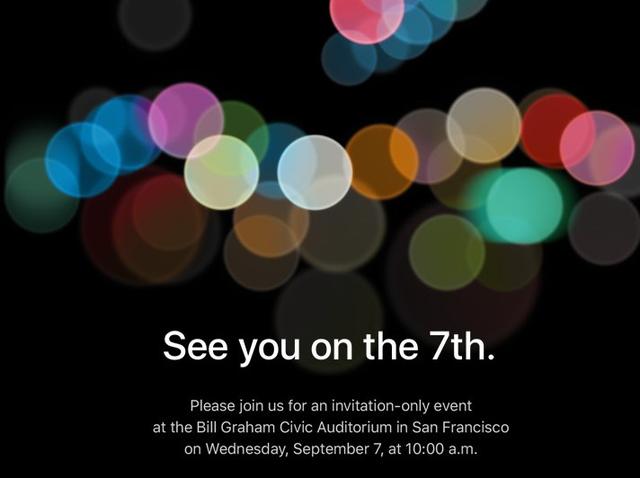苹果公司正式发出邀请函 新iPhone将于9月7日发布