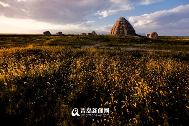 高清:夕阳下的西夏陵 雄浑贺兰山麓的神秘存在