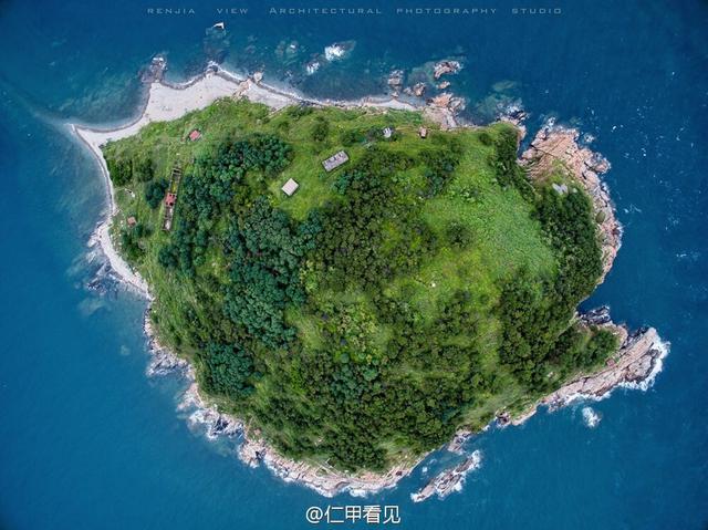 高清：航拍绝美竹岔岛 小渔岛变身滨海金银岛