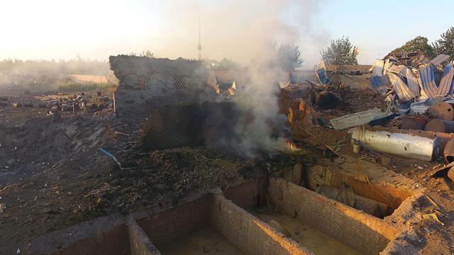 河北晋州黑化工厂爆炸航拍现场 事故致5死1伤