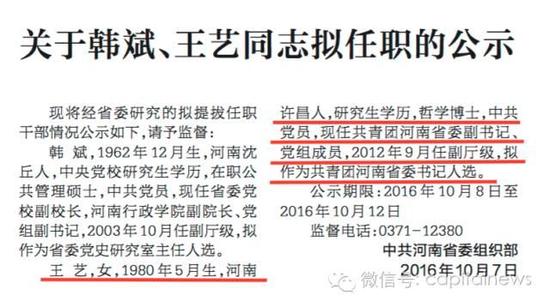 关于王艺的公开报道并不多。2012年9月28日的《河南日报》曾报道，王艺时任共青团河南省委统战联络部部长，拟公开选拔为共青团河南省委副书记。