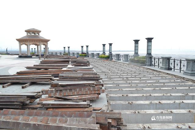 高清：实拍胶州湾绿道 两层堤坝让你看爽海景
