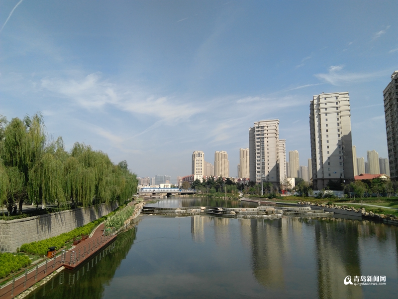 高清:李村河底变了样 大集旧址如今成景观带
