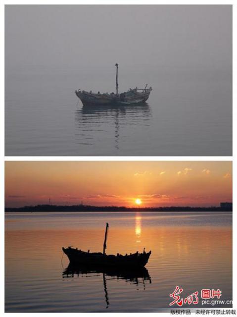 唐岛湾大雾晴天颜值反差大