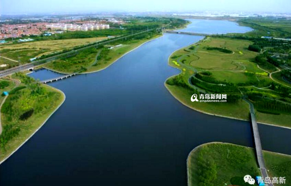 组图：航拍最美祥茂河 沿岸新城崛起绿树环绕