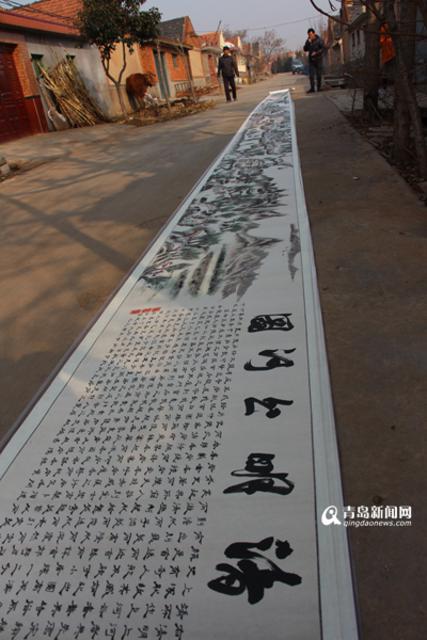 高清:即墨农民3年画出《清明上河图》 长30米