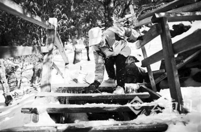 环卫工每天徒步15公里清理垃圾 抓雪吃饼干(图)