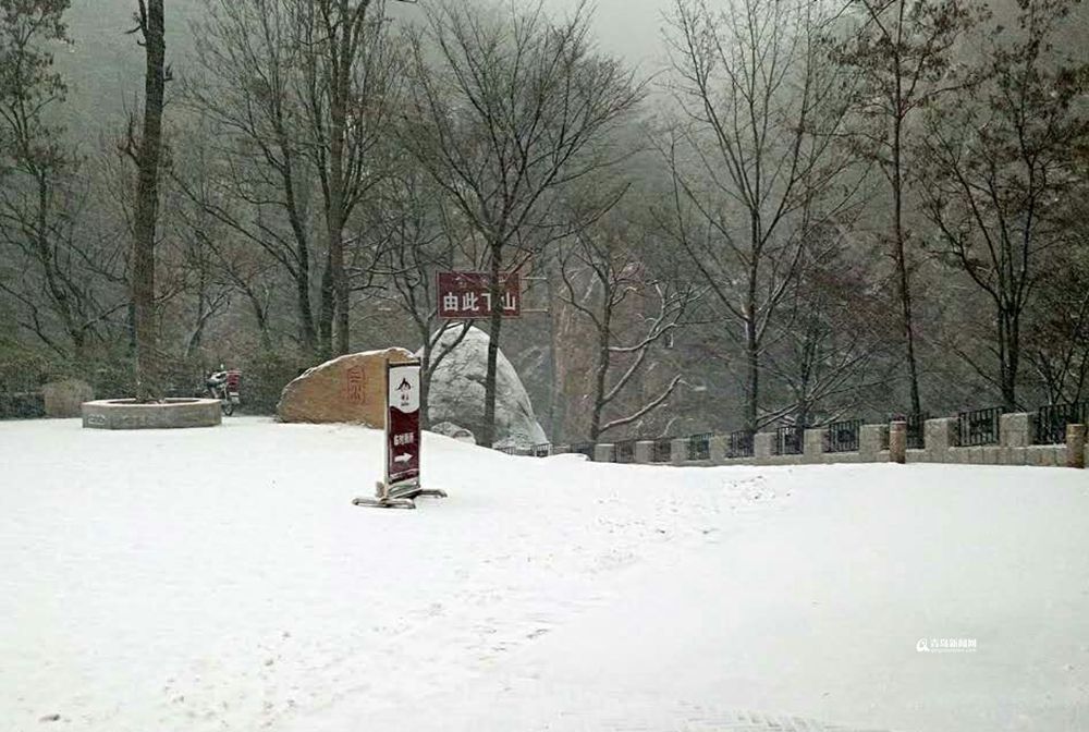 高清：雪后北九水银装素裹 崂山北线已封闭