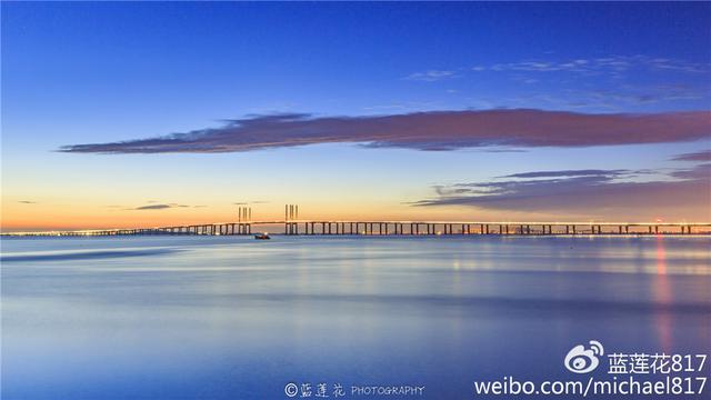 实拍胶州湾大桥绝美瞬间，这个视角你一定没见过！