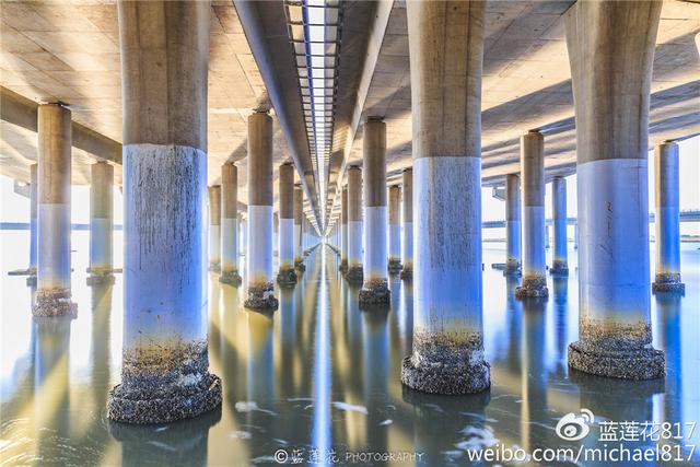 实拍胶州湾大桥绝美瞬间，这个视角你一定没见过！