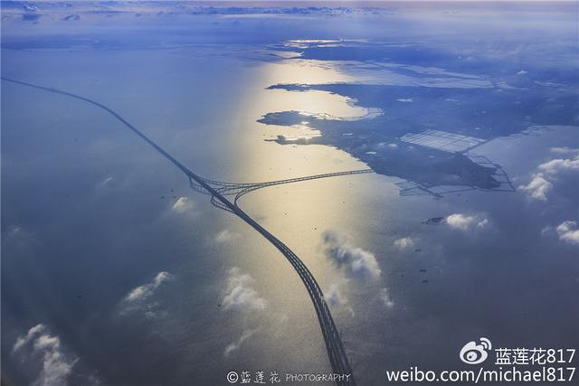 实拍胶州湾大桥绝美瞬间，这个视角你一定没见过！